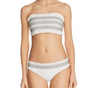 Tory Burch Costa Bandeau Shirred Swim
Set Ivory Size Small